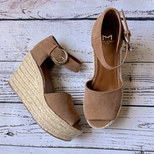 NEW Marc Fisher Alita Platform Wedge Tan Espadrille Women’s Sandal Size 8